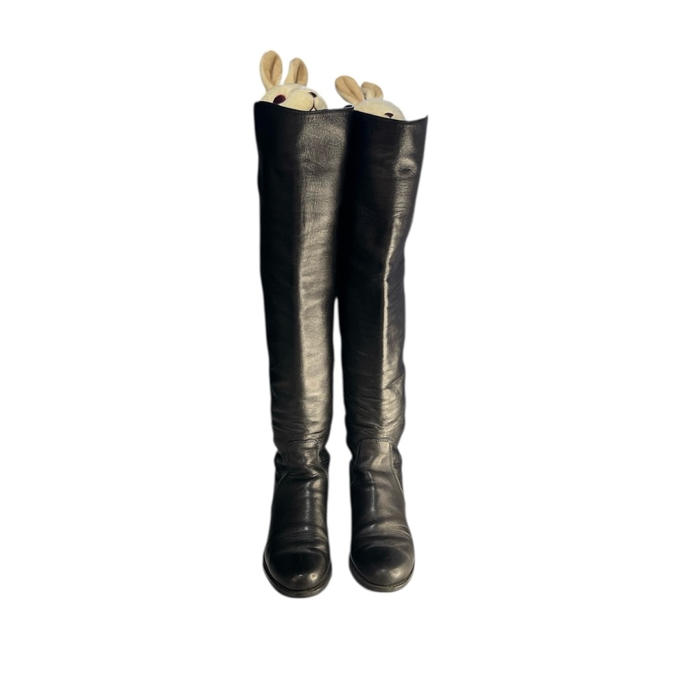 STUART WEITZMAN 5050 Over-the-knee Boots Black Leather, 5